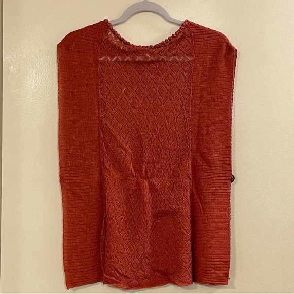 MOTH by ANTHROPOLOGIE‎ Open Knit Sleeveless Sweater in Red Rust - Picture 2 of 4